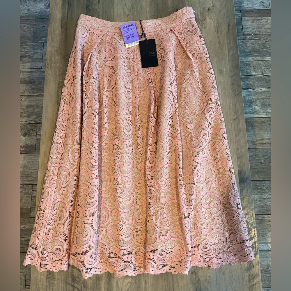 Brand New! Women’s J.O.A. Blush Lace Overlay Skirt